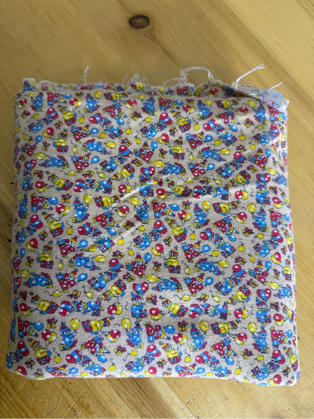 Vintage Fabric 2 Yards & Some Remnant Vintage Clowns Balloons Birthday Textured
